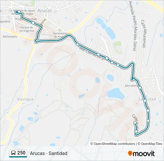 250 Bus Line Map