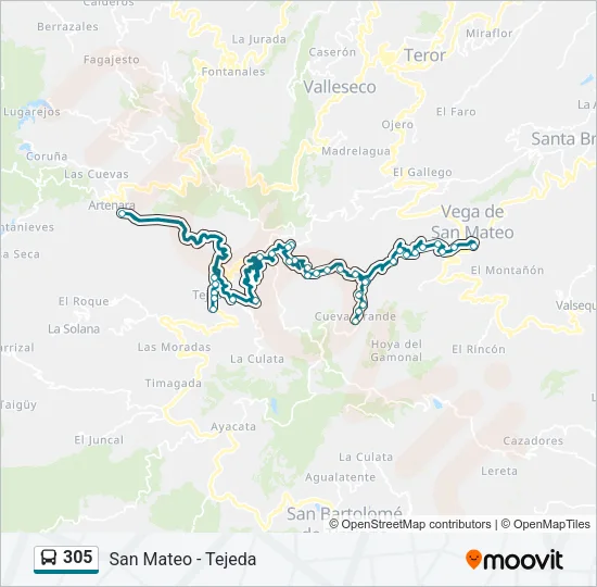 305 Bus Line Map