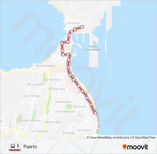 1 Bus Line Map