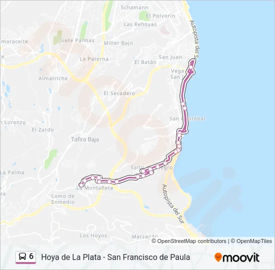 6 Bus Line Map