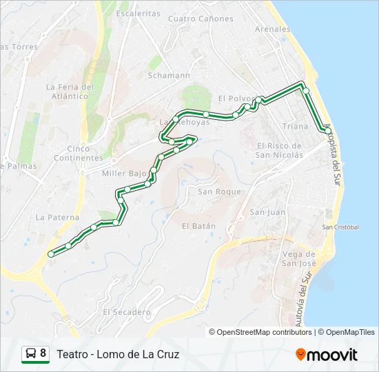 8 Bus Line Map