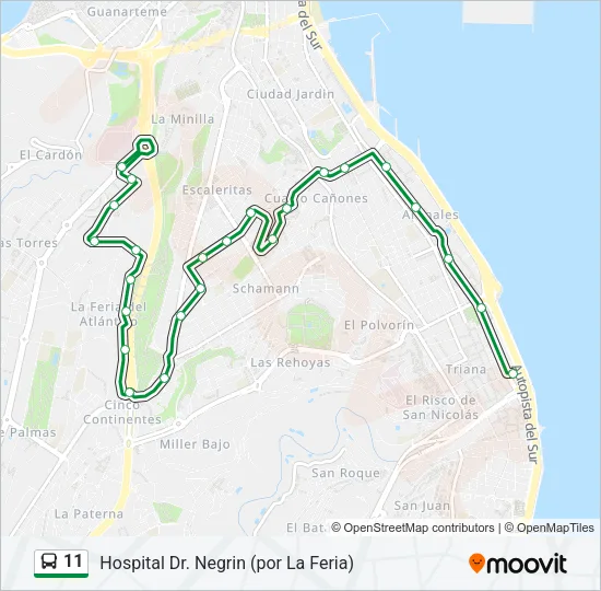 11 Bus Line Map