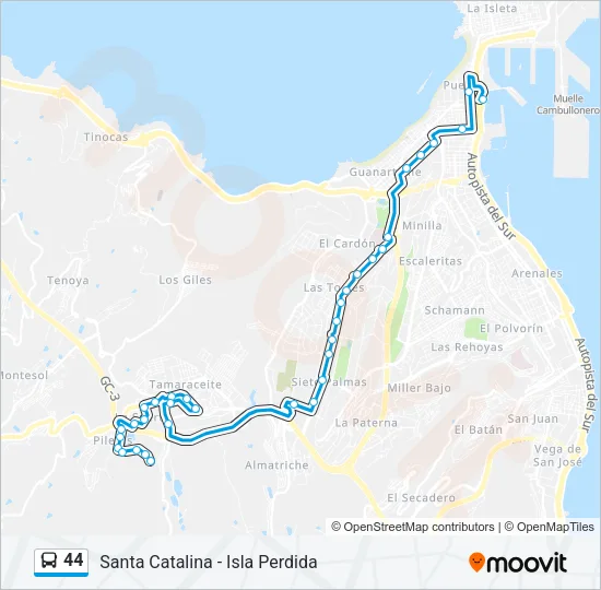 44 Bus Line Map