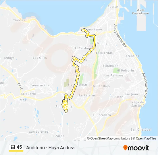 45 Bus Line Map