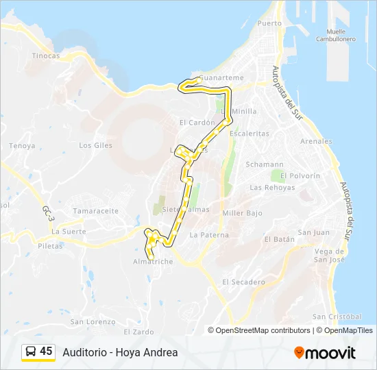45 Bus Line Map