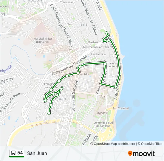 54 Bus Line Map