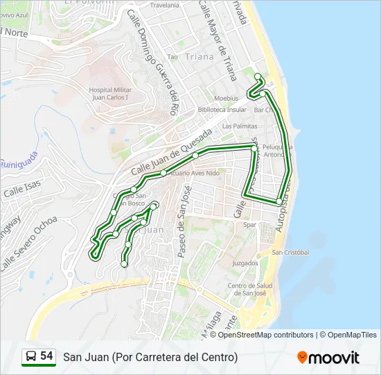 54 Bus Line Map