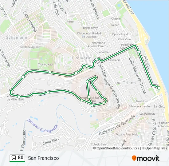 80 Bus Line Map