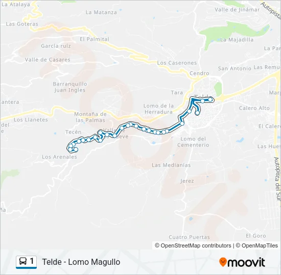 1 Bus Line Map
