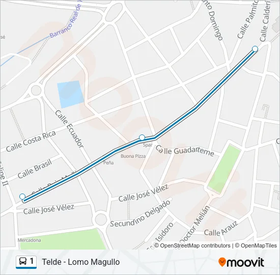1 Bus Line Map