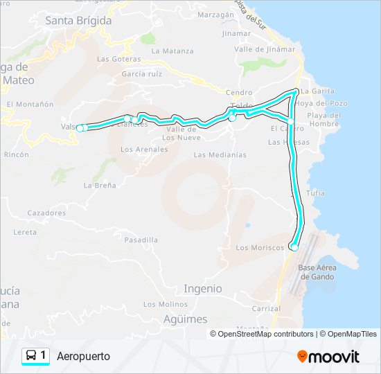 Mapa de 1 de autobús