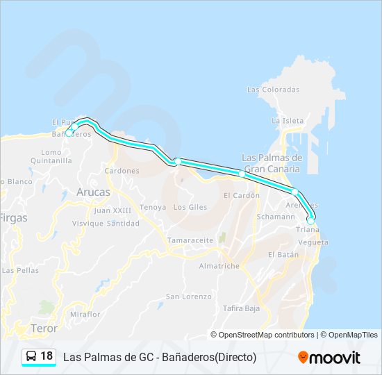 Mapa de 18 de autobús