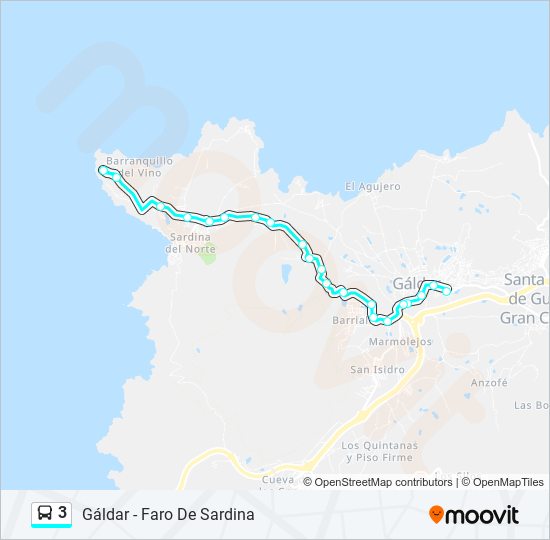 3 bus Mapa de línia