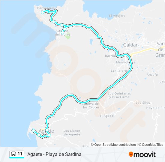 11 bus Line Map