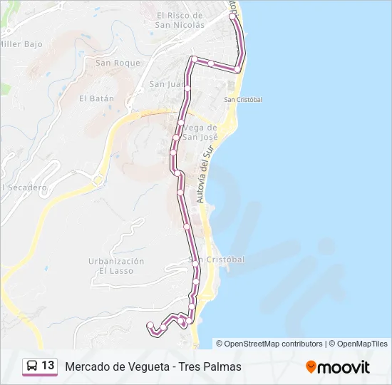 13 Bus Line Map