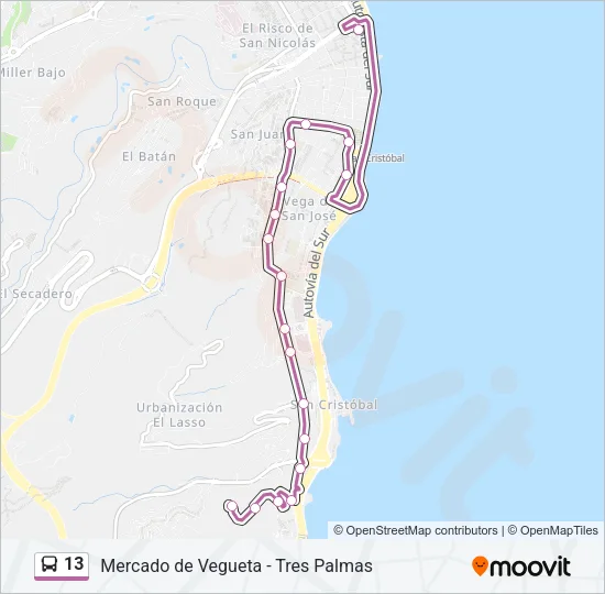13 Bus Line Map