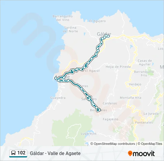 102 Bus Line Map
