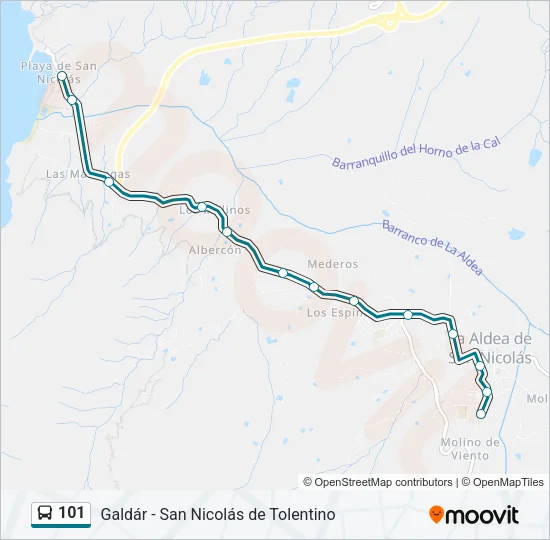 101 Bus Line Map