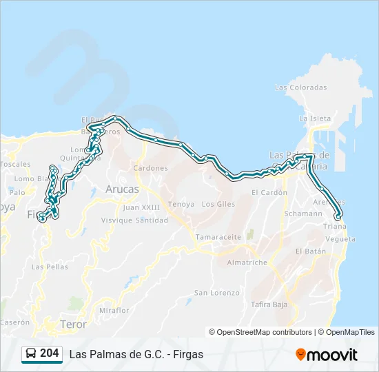204 Bus Line Map