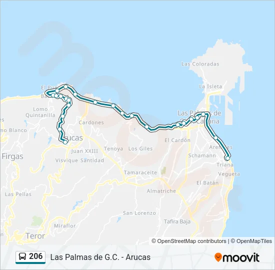 206 Bus Line Map