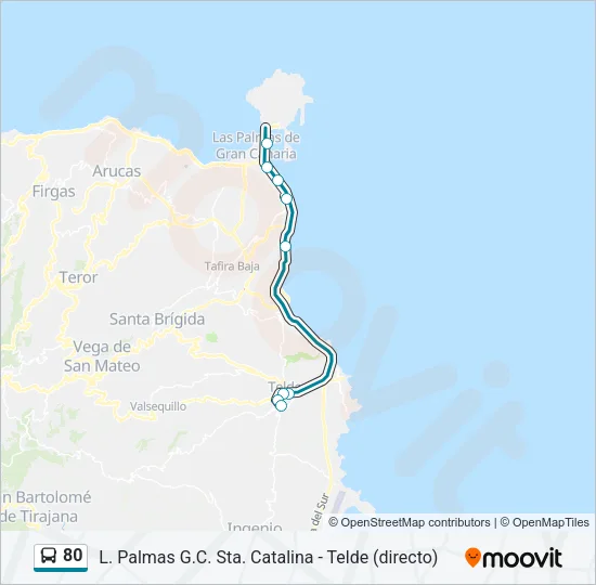 80 Bus Line Map