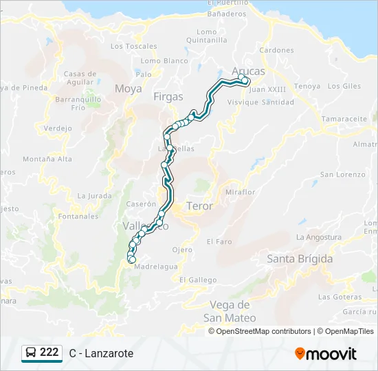 222 Bus Line Map