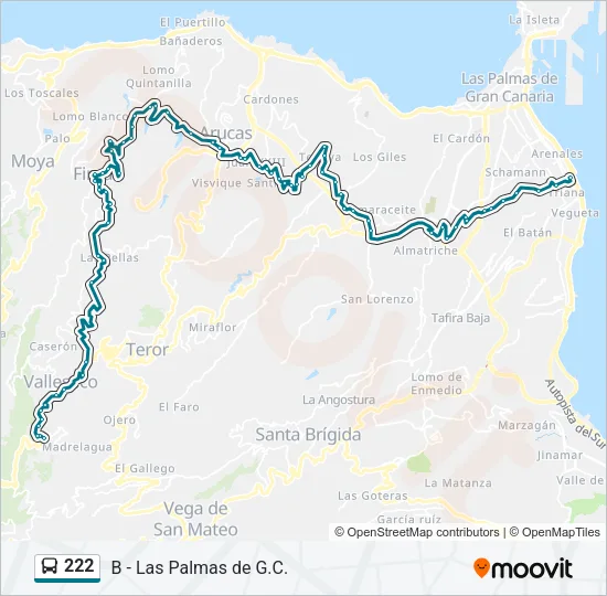 222 Bus Line Map