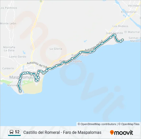 52 Bus Line Map