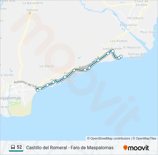 52 Bus Line Map