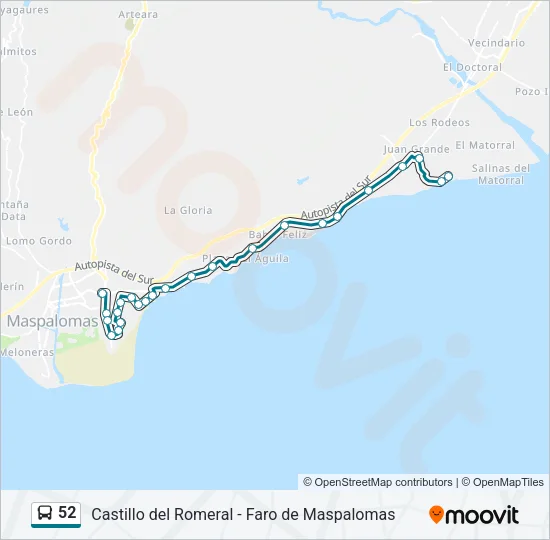 52 Bus Line Map