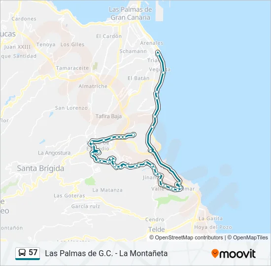 57 Bus Line Map