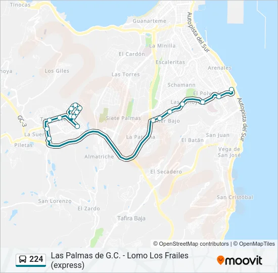 224 Bus Line Map