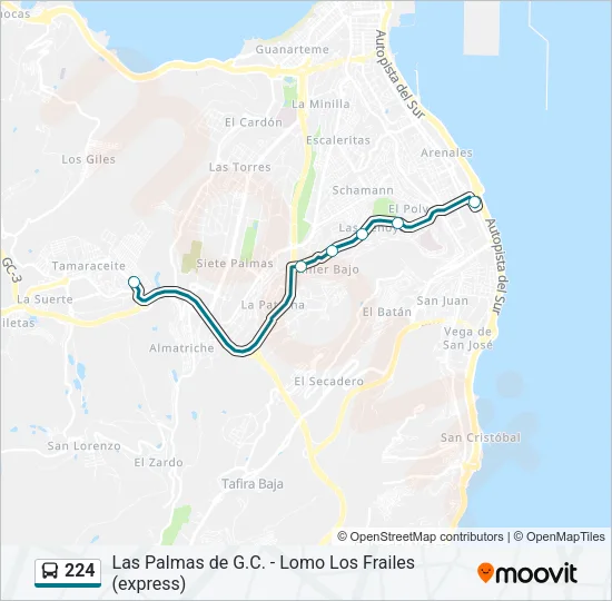 224 Bus Line Map