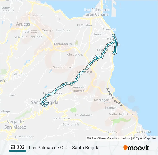302 Bus Line Map