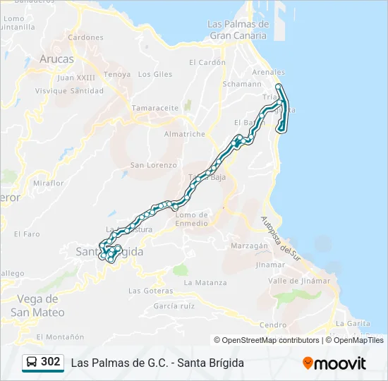 302 Bus Line Map