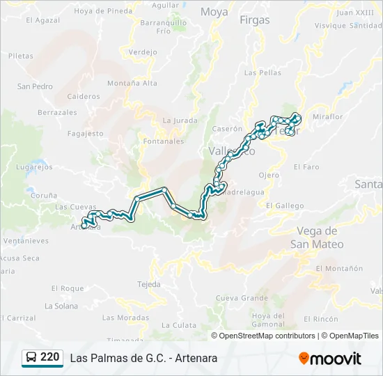 220 Bus Line Map