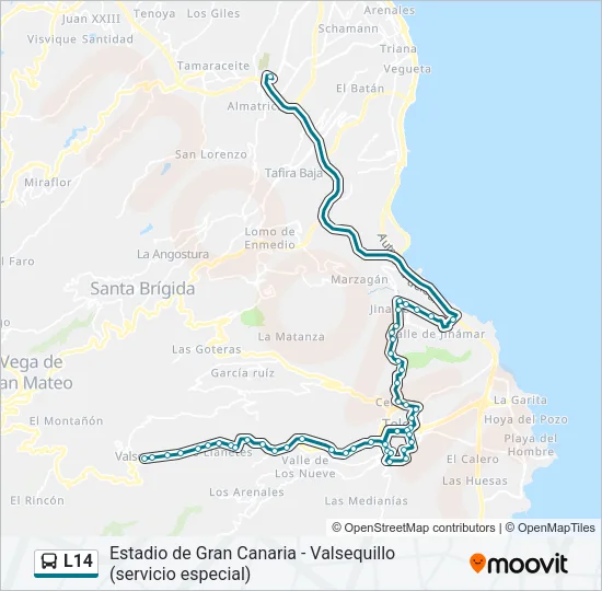 L14 Bus Line Map