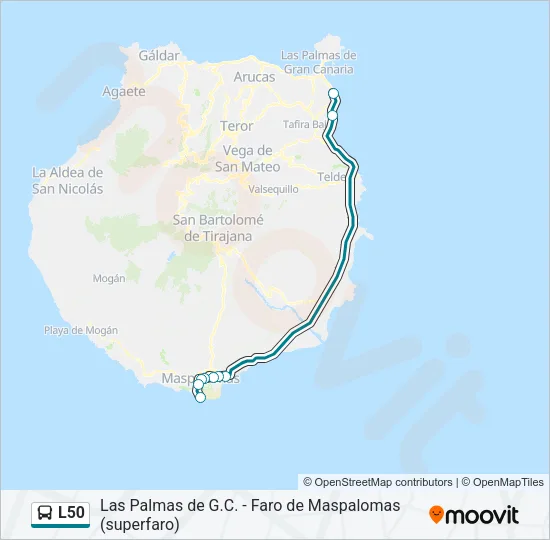 L50 Bus Line Map
