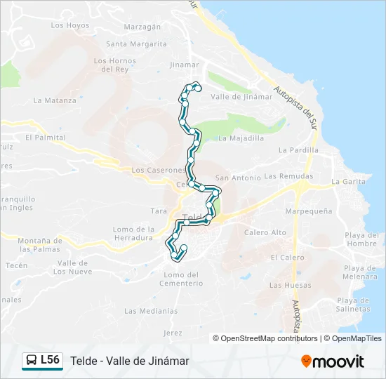 L56 Bus Line Map