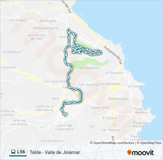 L56 Bus Line Map