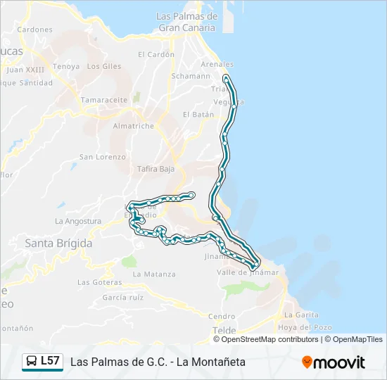 L57 Bus Line Map