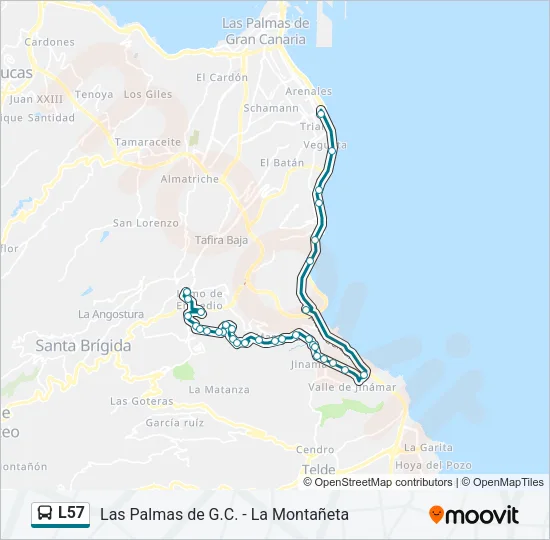 L57 Bus Line Map