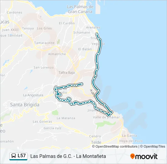 L57 Bus Line Map