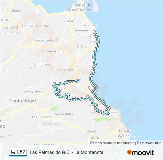 L57 Bus Line Map