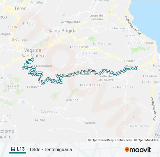 L13 Bus Line Map