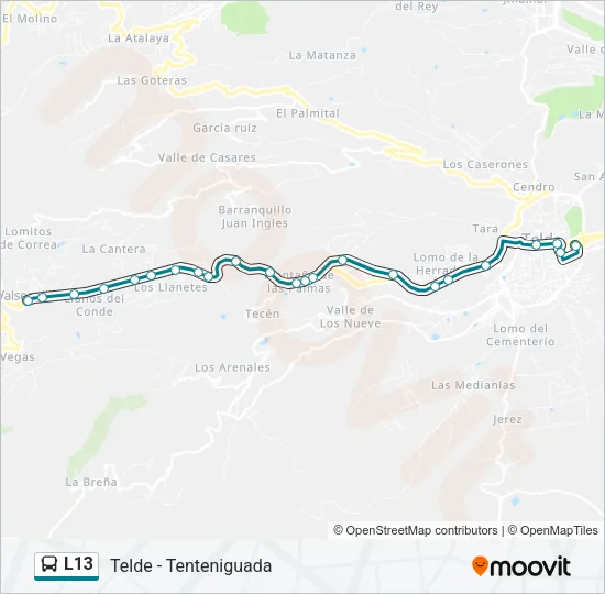 L13 Bus Line Map