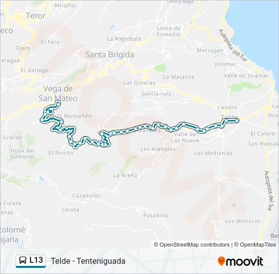 L13 Bus Line Map