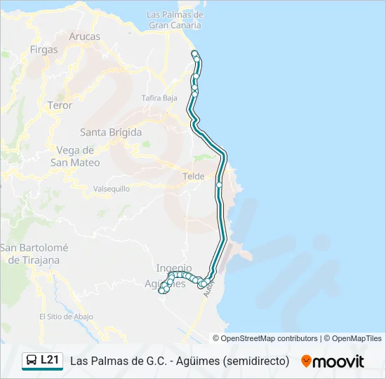 L21 Bus Line Map