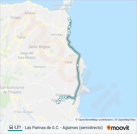 L21 Bus Line Map