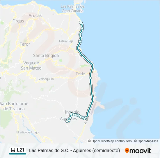 L21 Bus Line Map